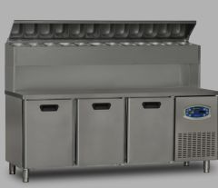 3 KAPILI PİZZA HAZIRLIK BUZDOLABI YÜKSEK MODEL MAKE-UP